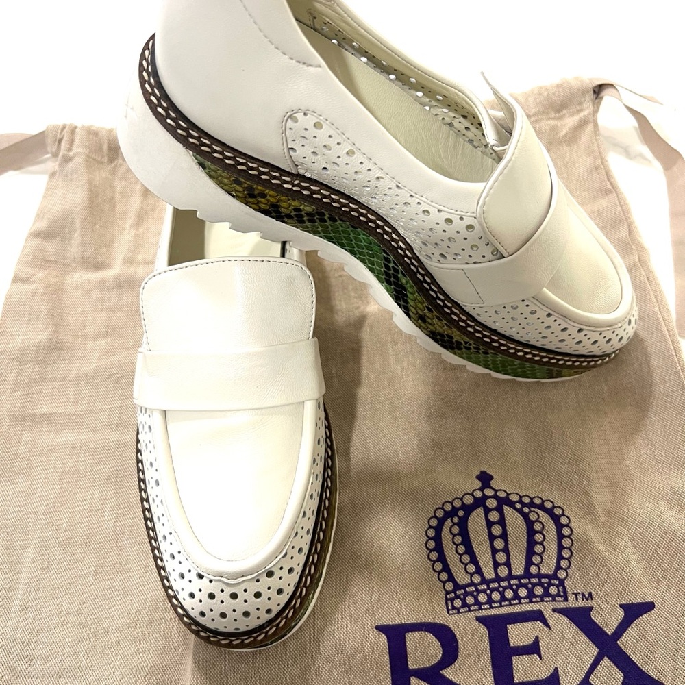 Rex Carolyne White Python Perforated Loafer Leath… - image 2